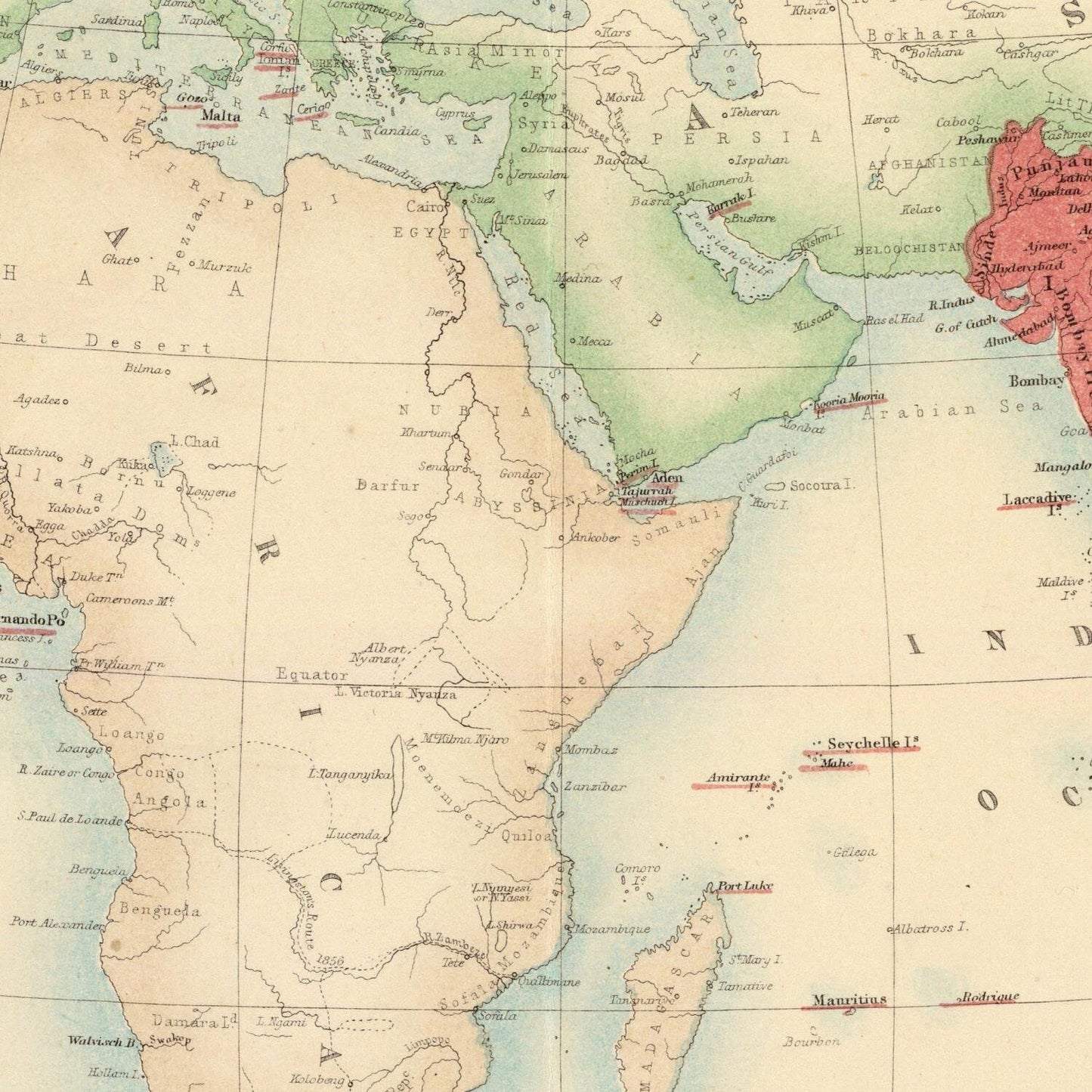 detail of the map from the centre