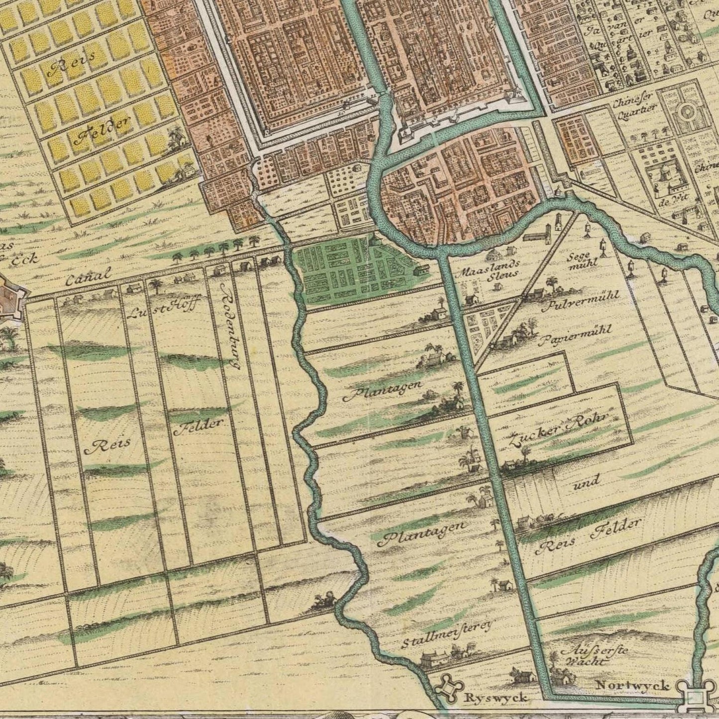 detail of the map from the centre