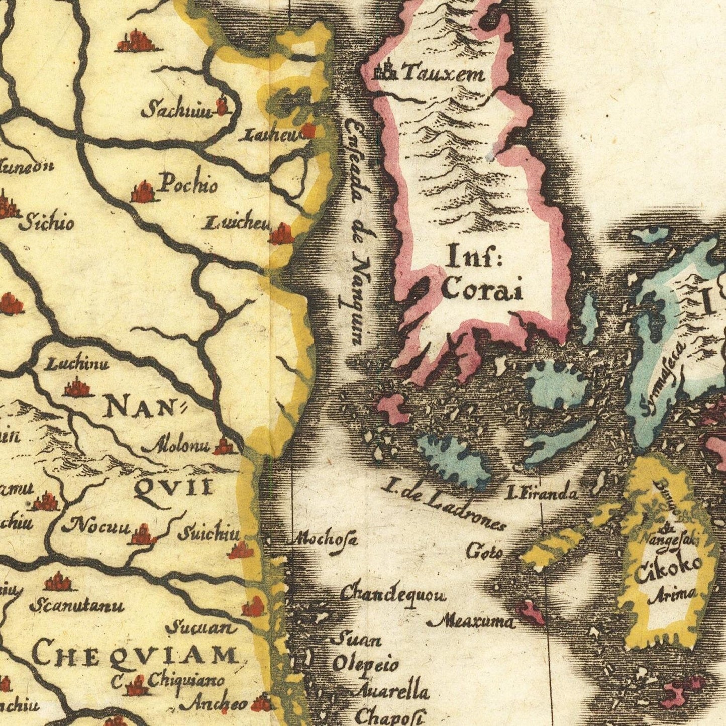 detail of the map from the centre