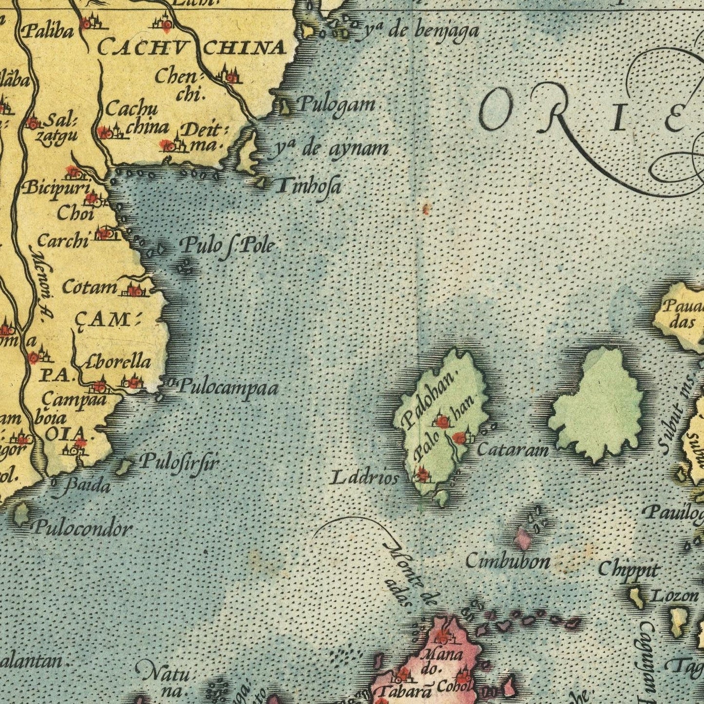 detail of the map from the centre