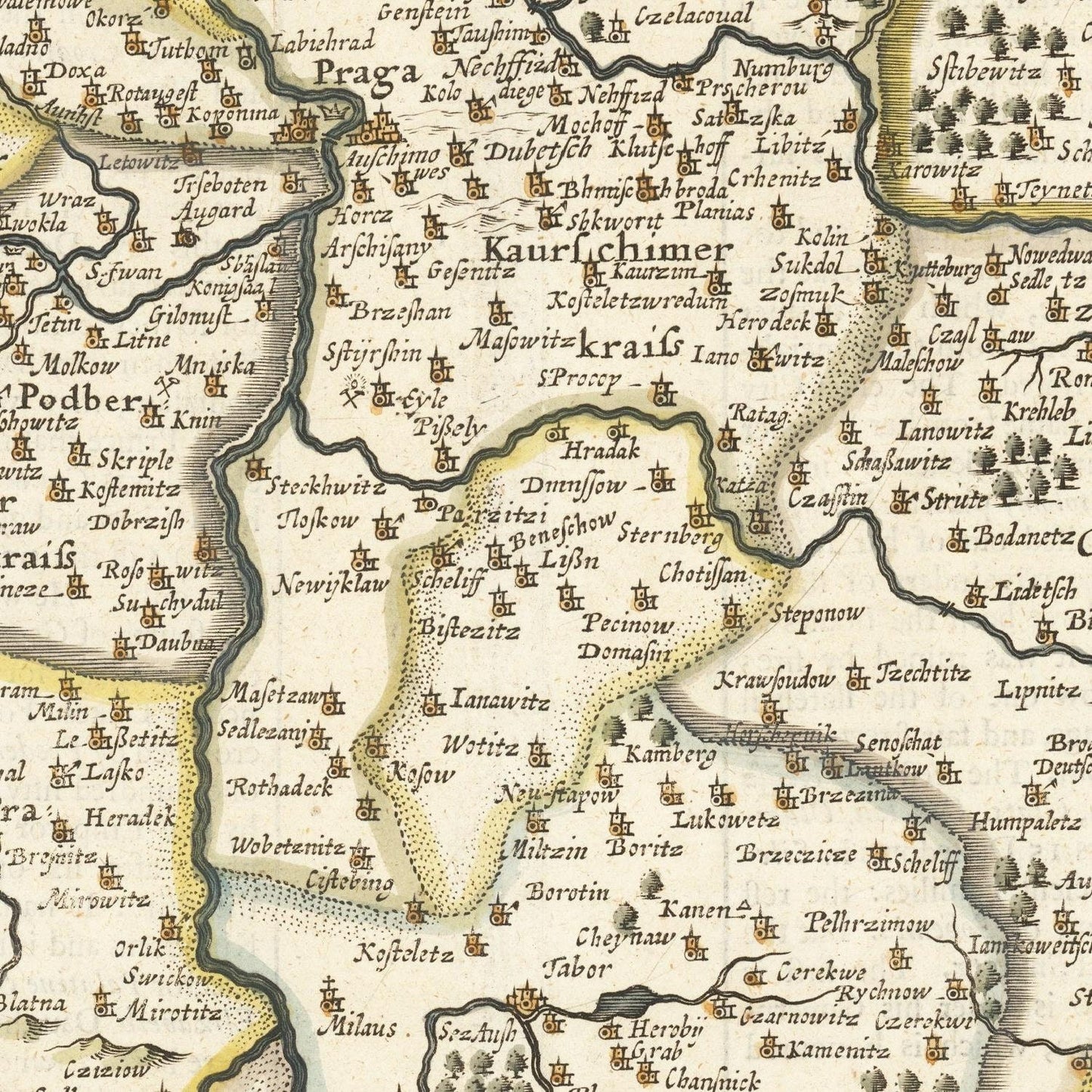 detail of the map from the centre