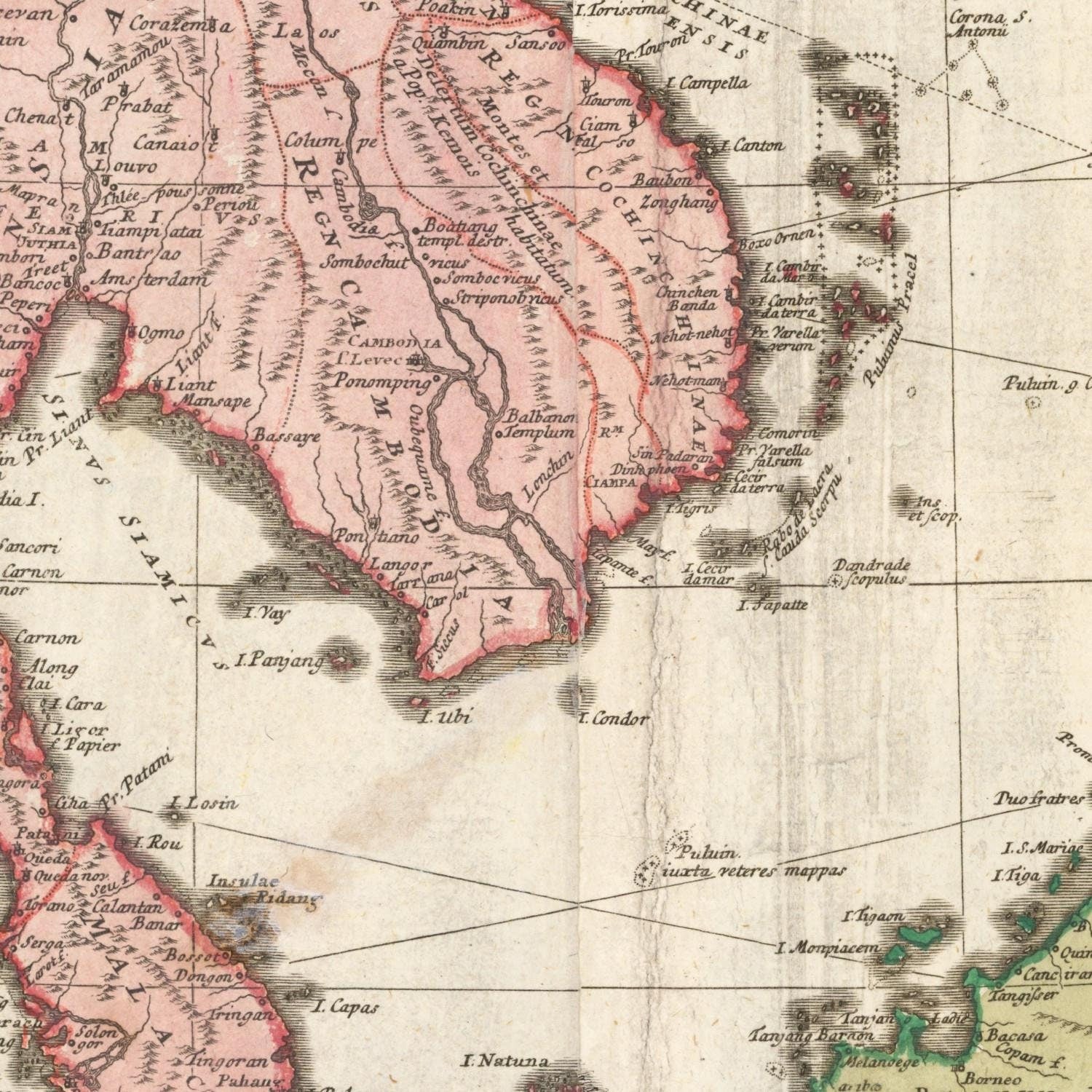 detail of the map from the centre