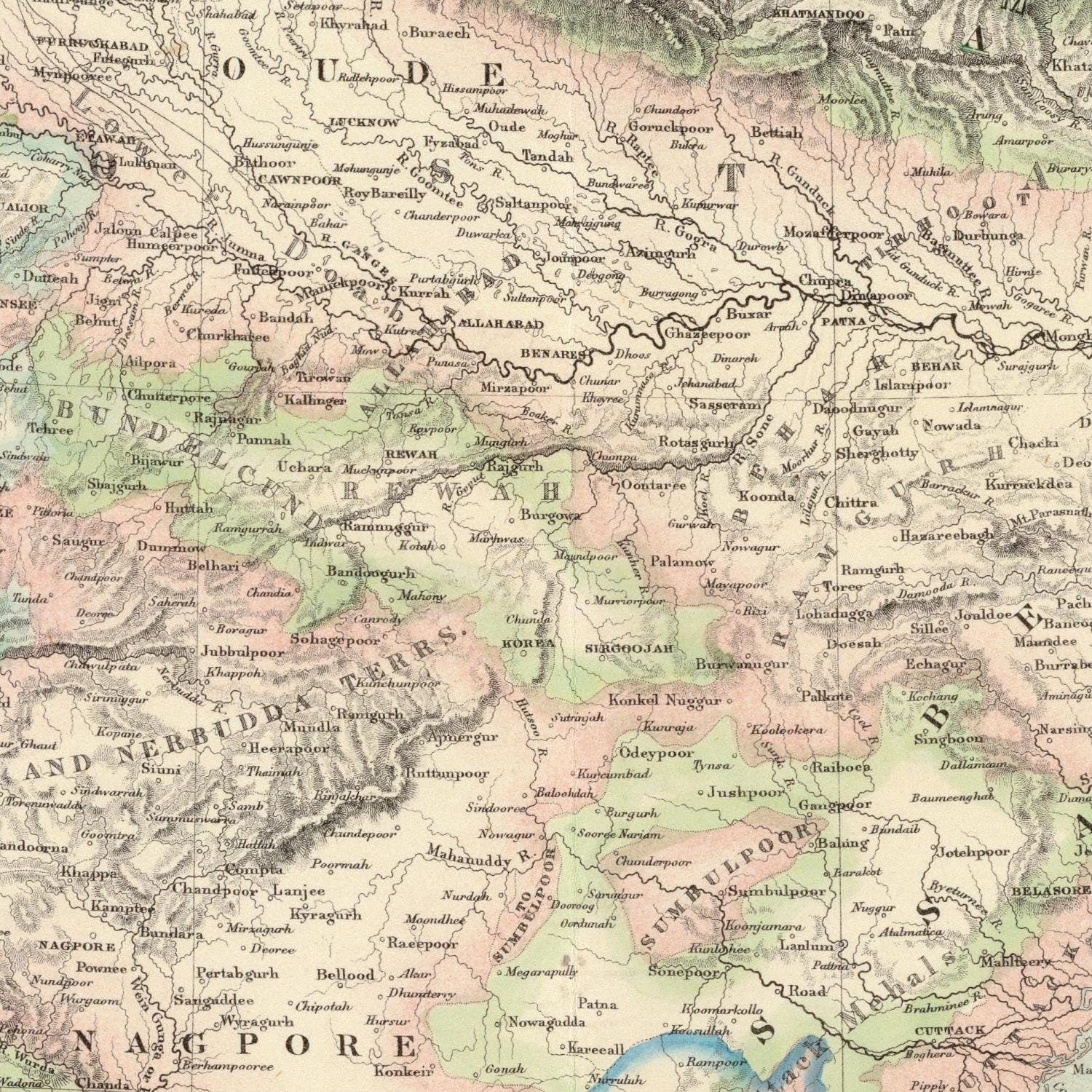 detail of the map from the centre