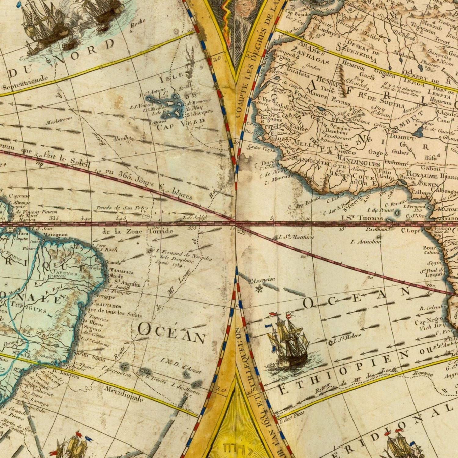 detail of the map from the centre