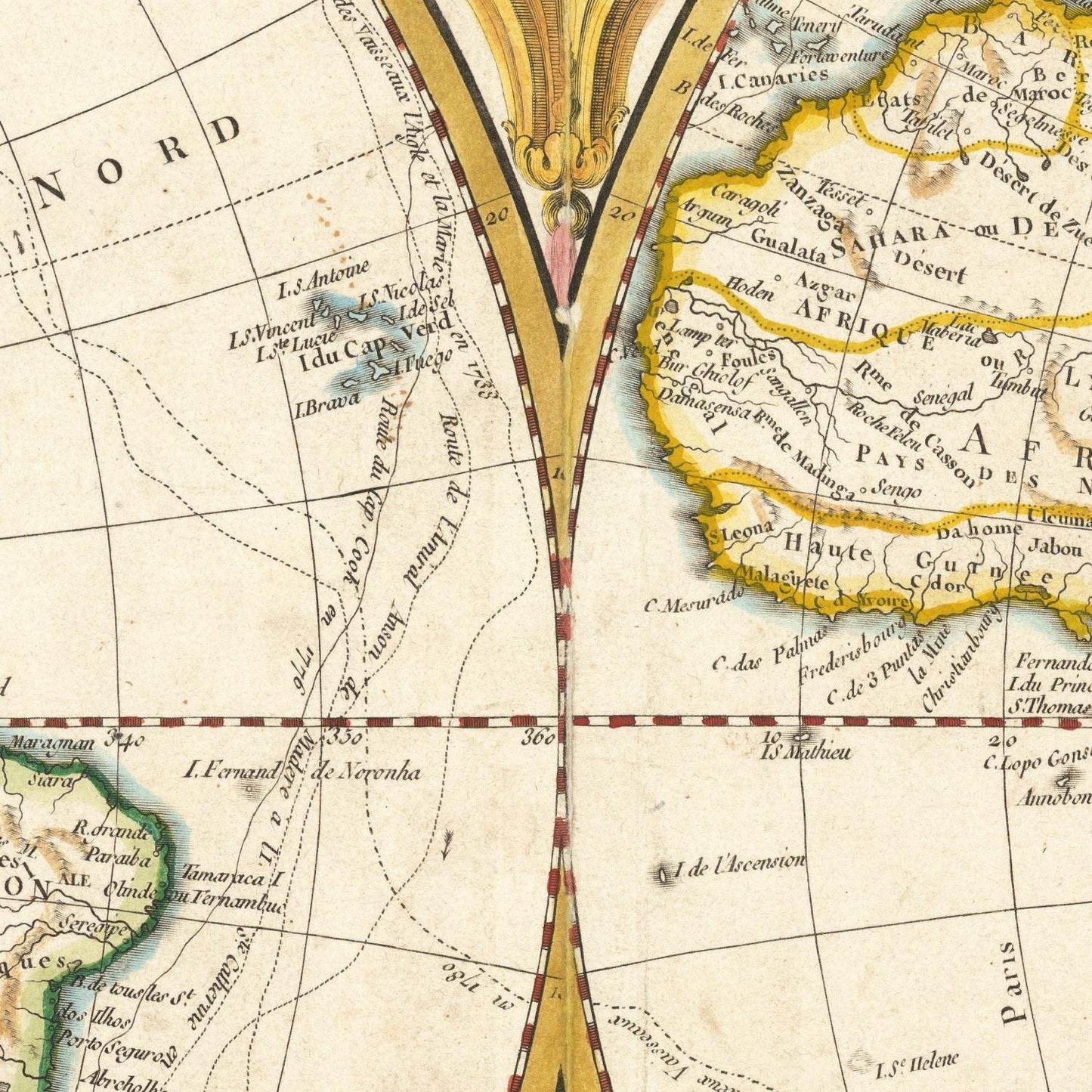 detail of the map from the centre