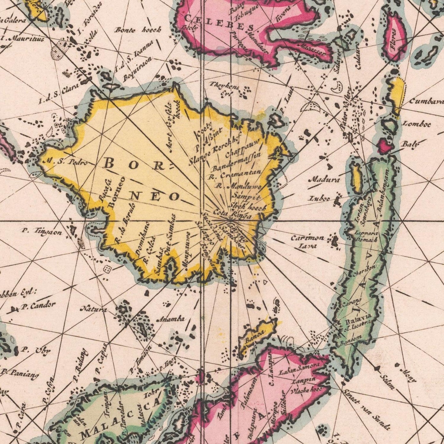detail of the map from the centre