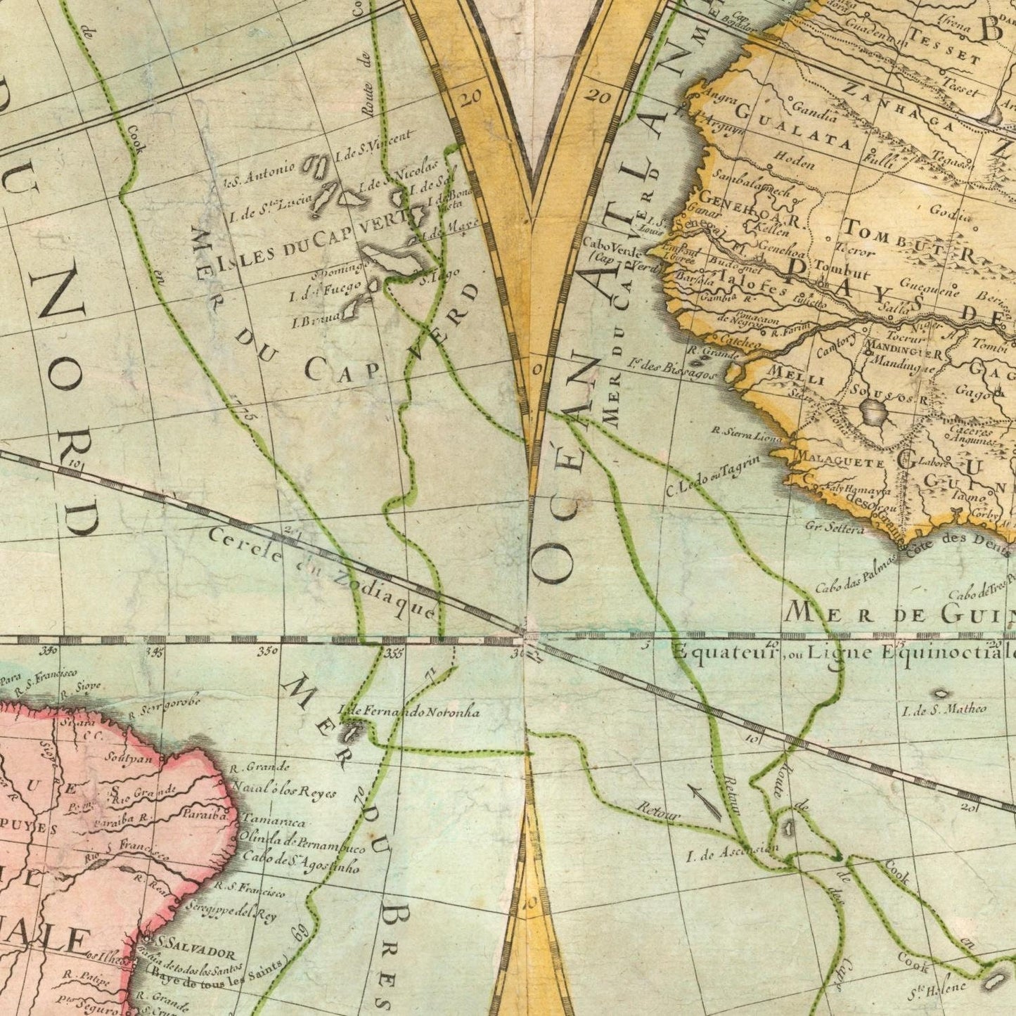 detail of the map from the centre