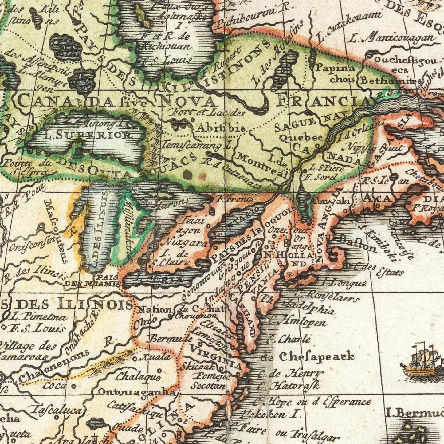 detail of the map from the centre