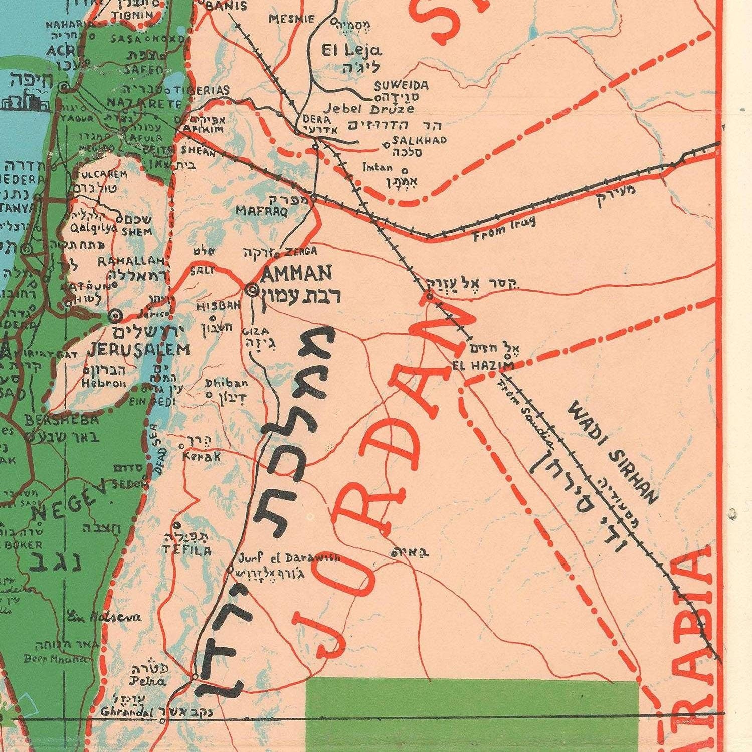 detail of the map from the centre