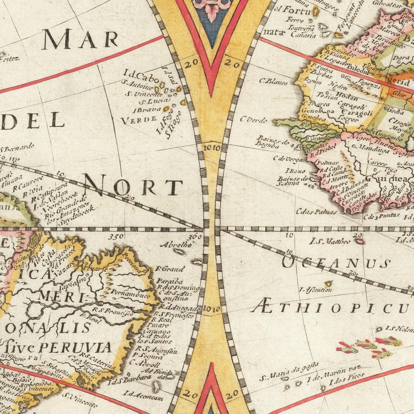 detail of the map from the centre
