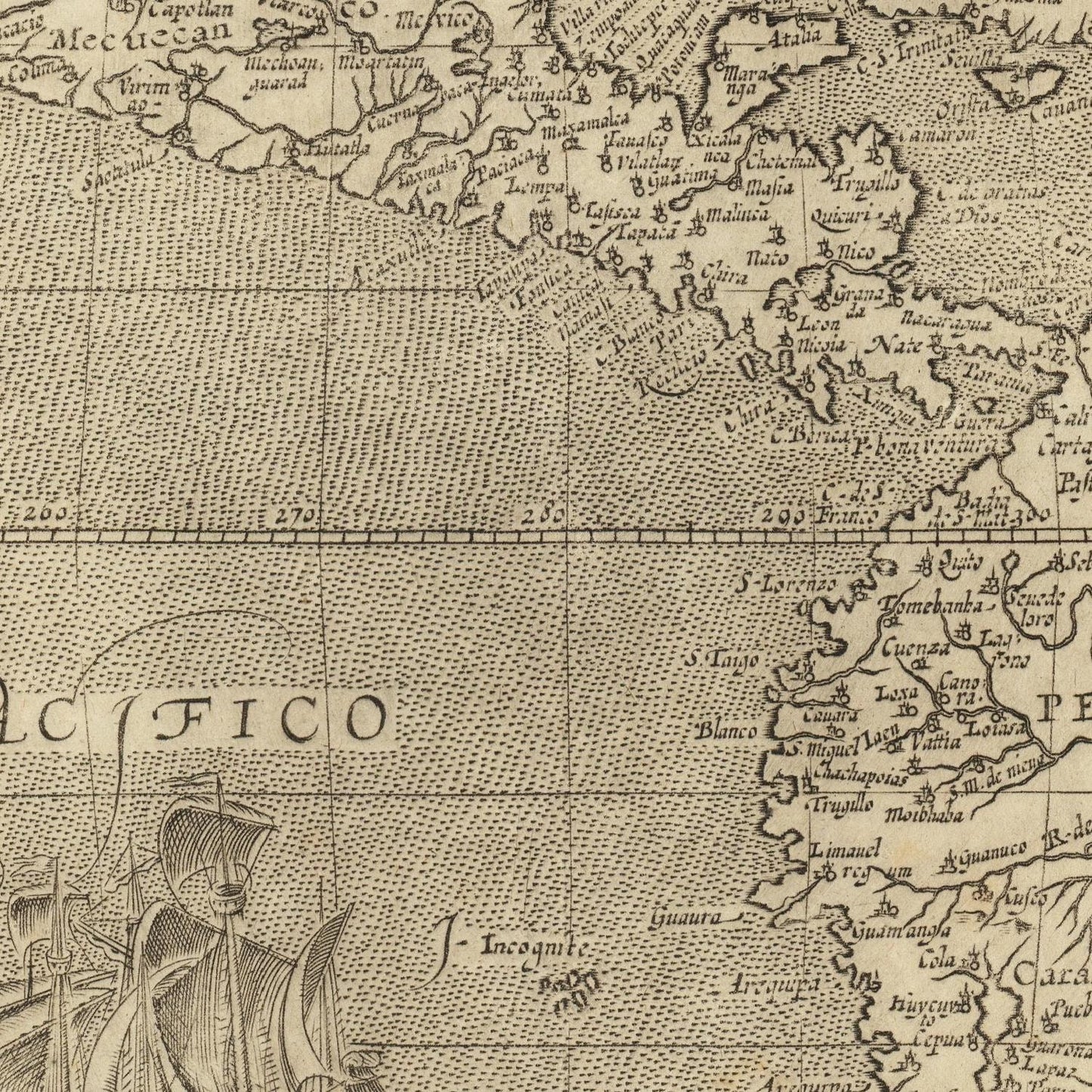 detail of the map from the centre
