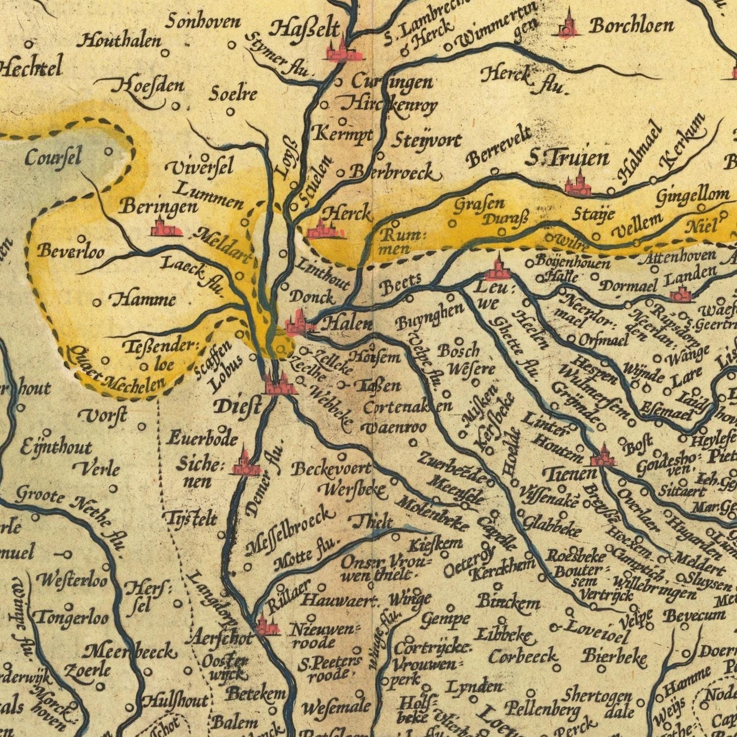 detail of the map from the centre