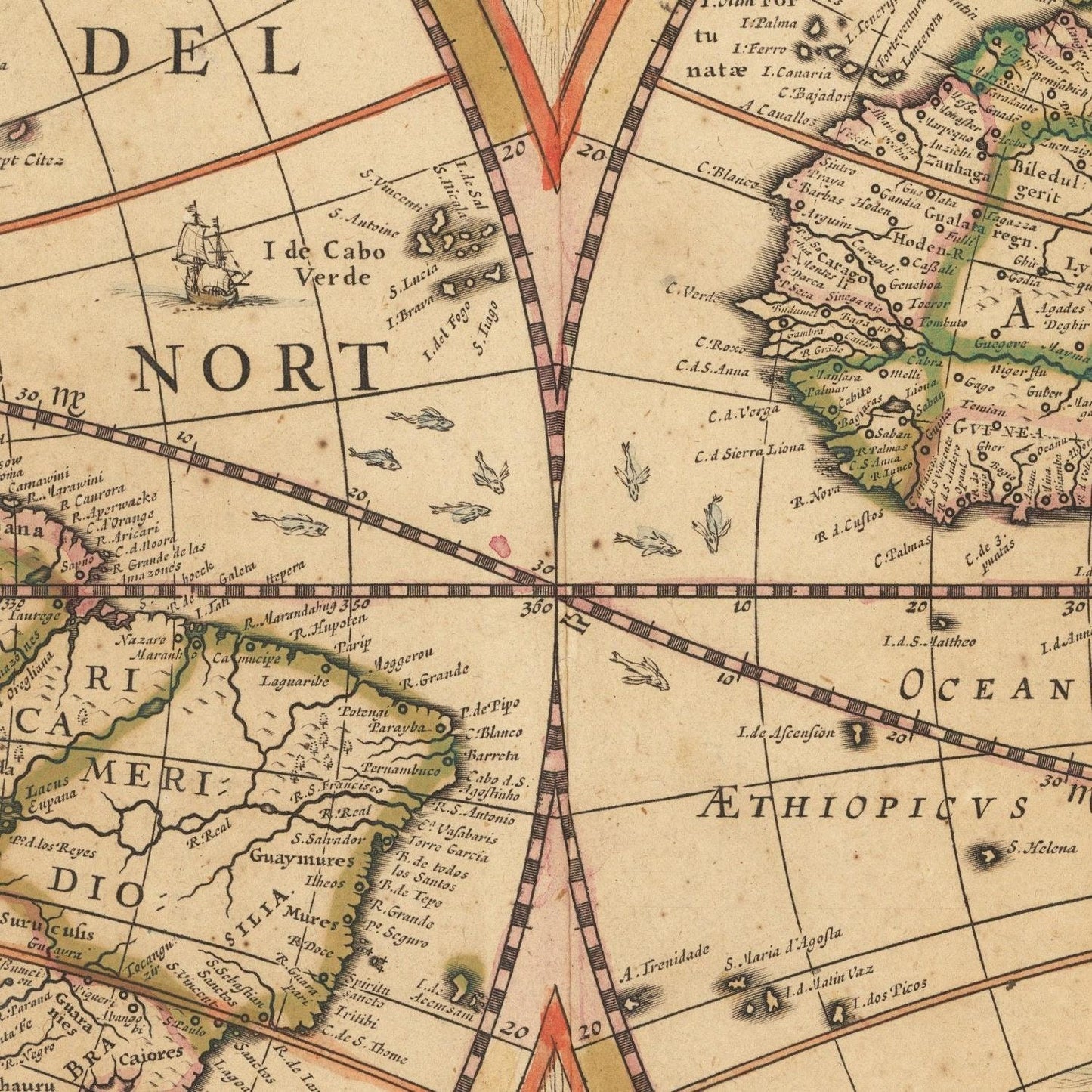 detail of the map from the centre