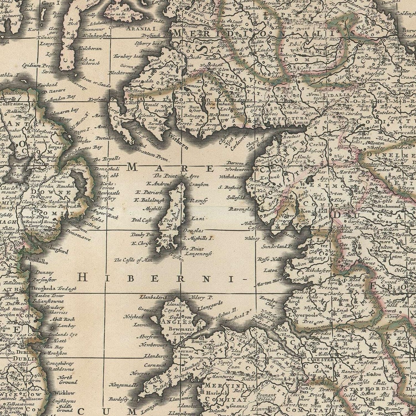 detail of the map from the centre
