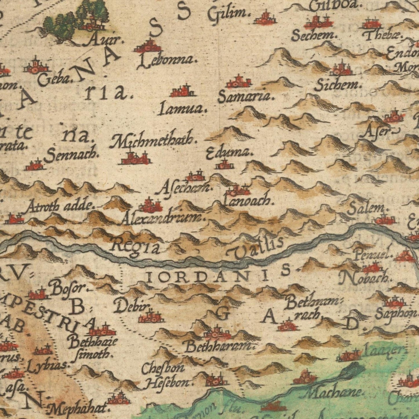 detail of the map from the centre