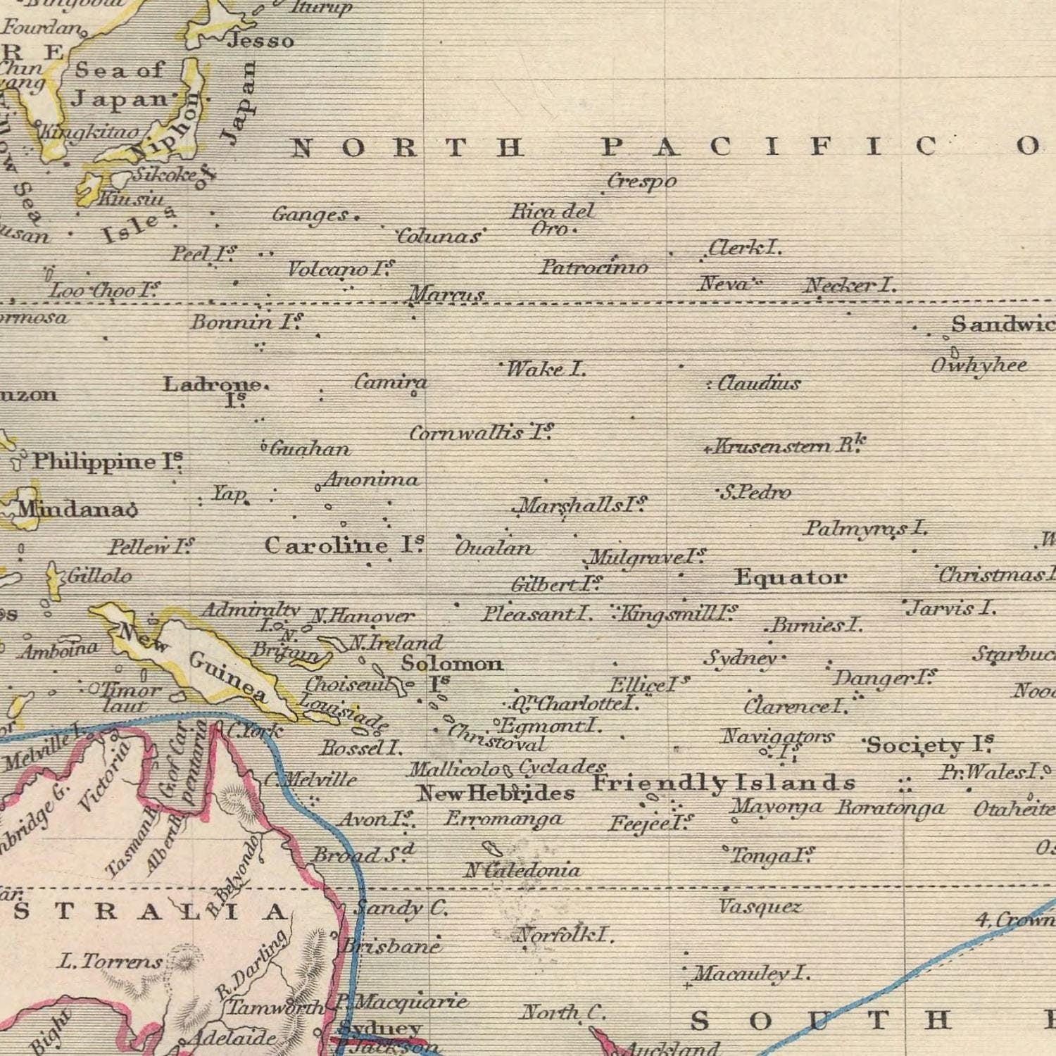 detail of the map from the centre