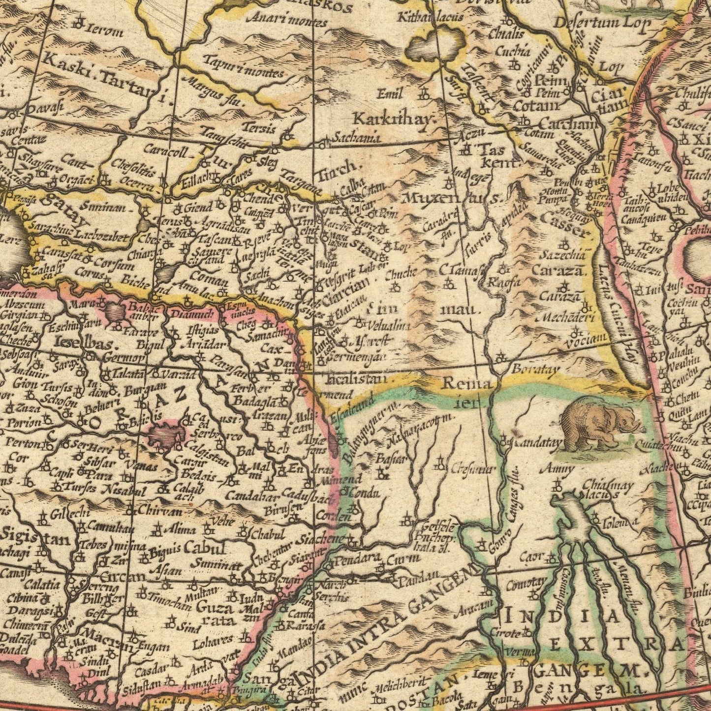 detail of the map from the centre
