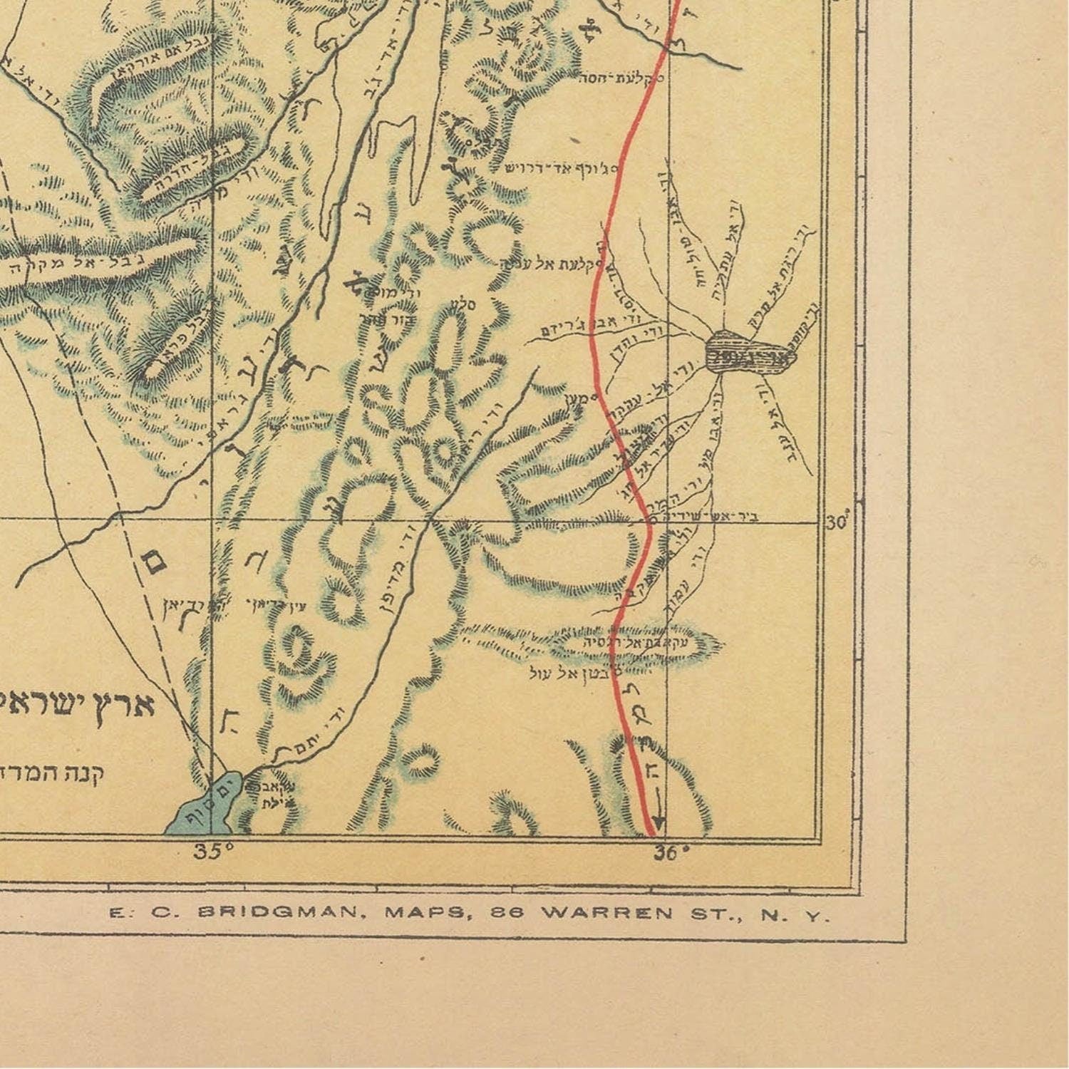 detail of the map from the bottom right corner