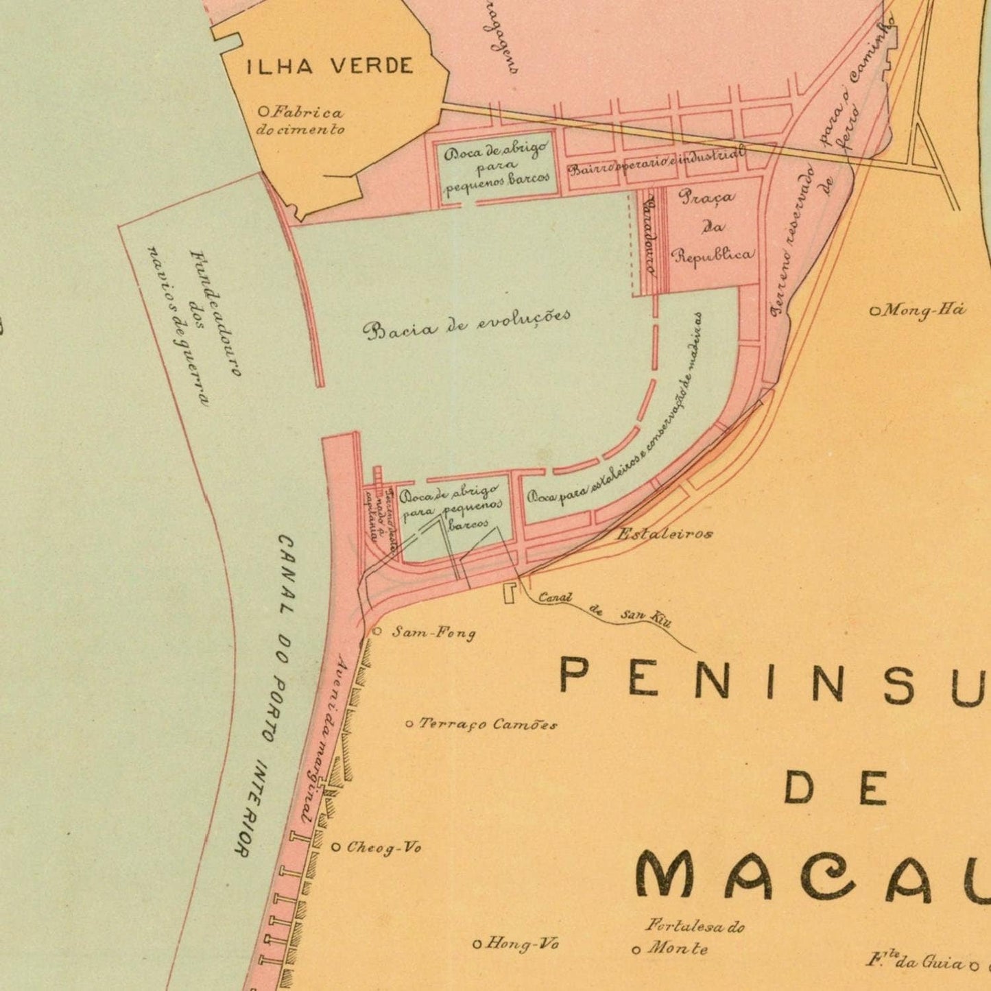 detail of the map from the centre