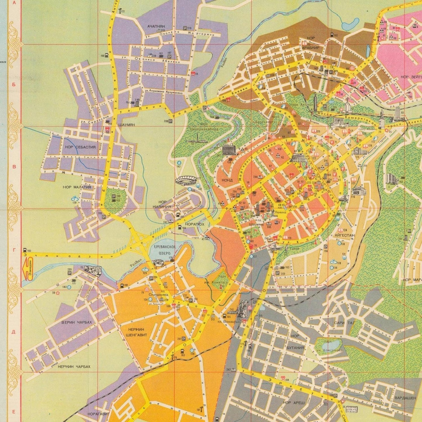 detail of the map from the centre