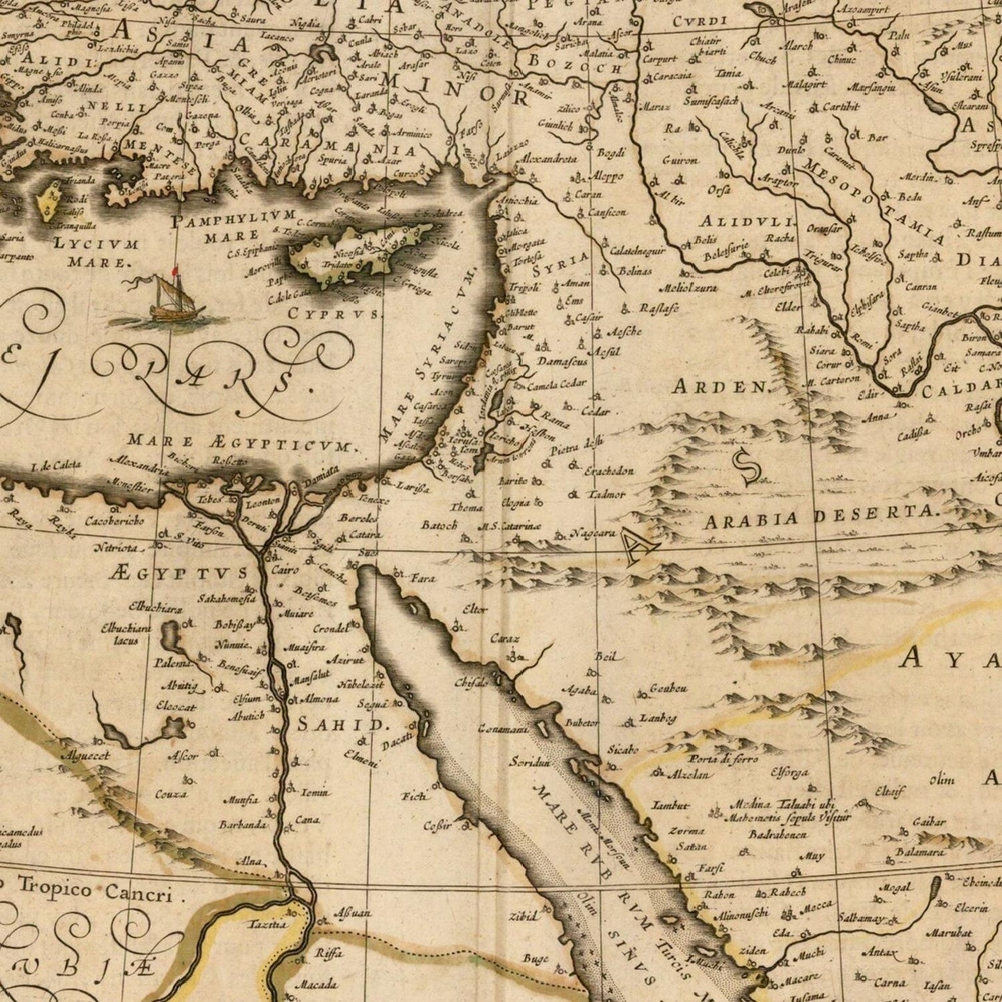 detail of the map from the centre