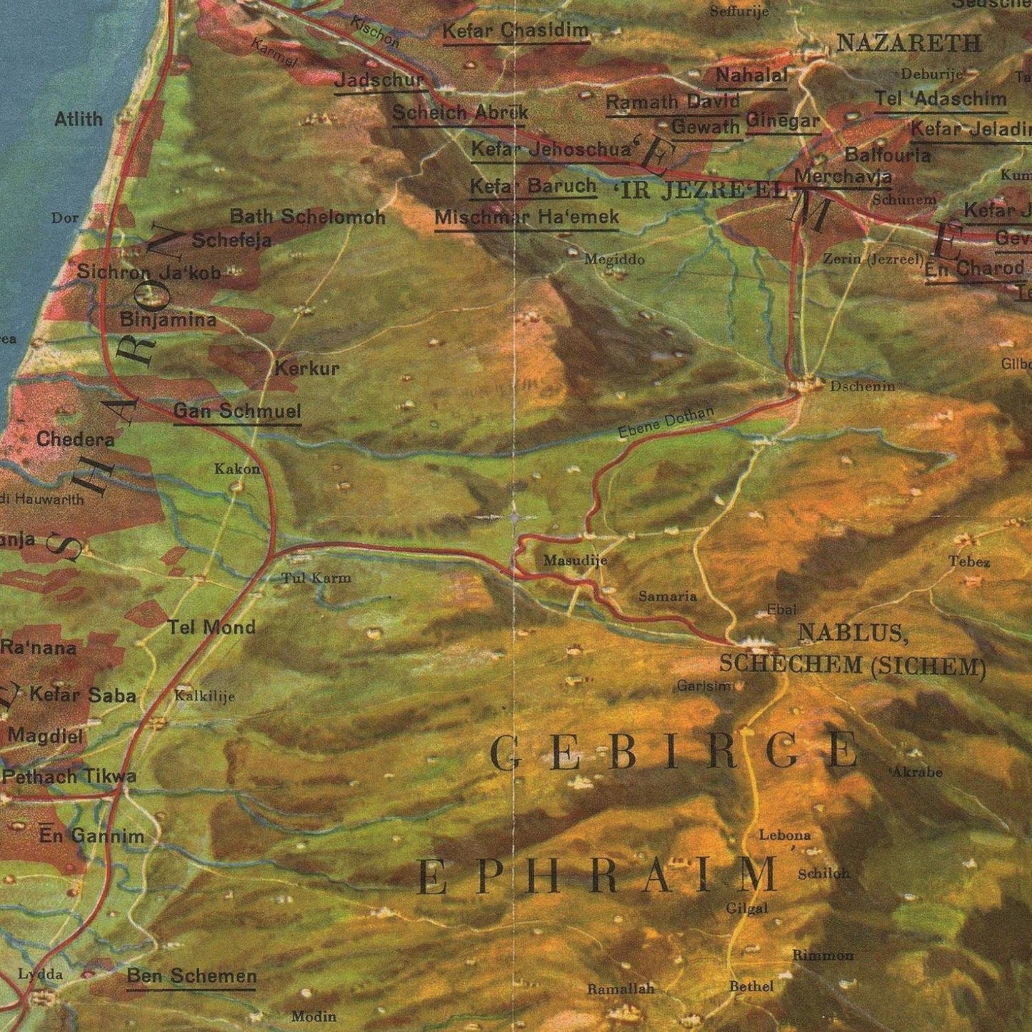 detail of the map from the centre