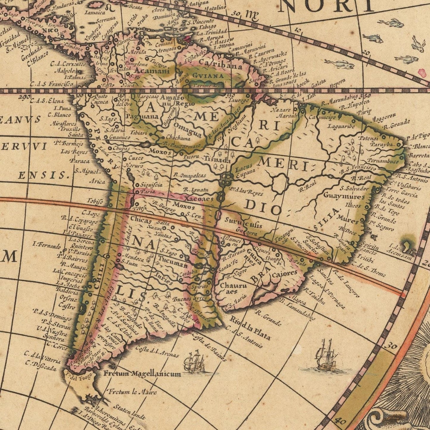 detail of the map from the centre left