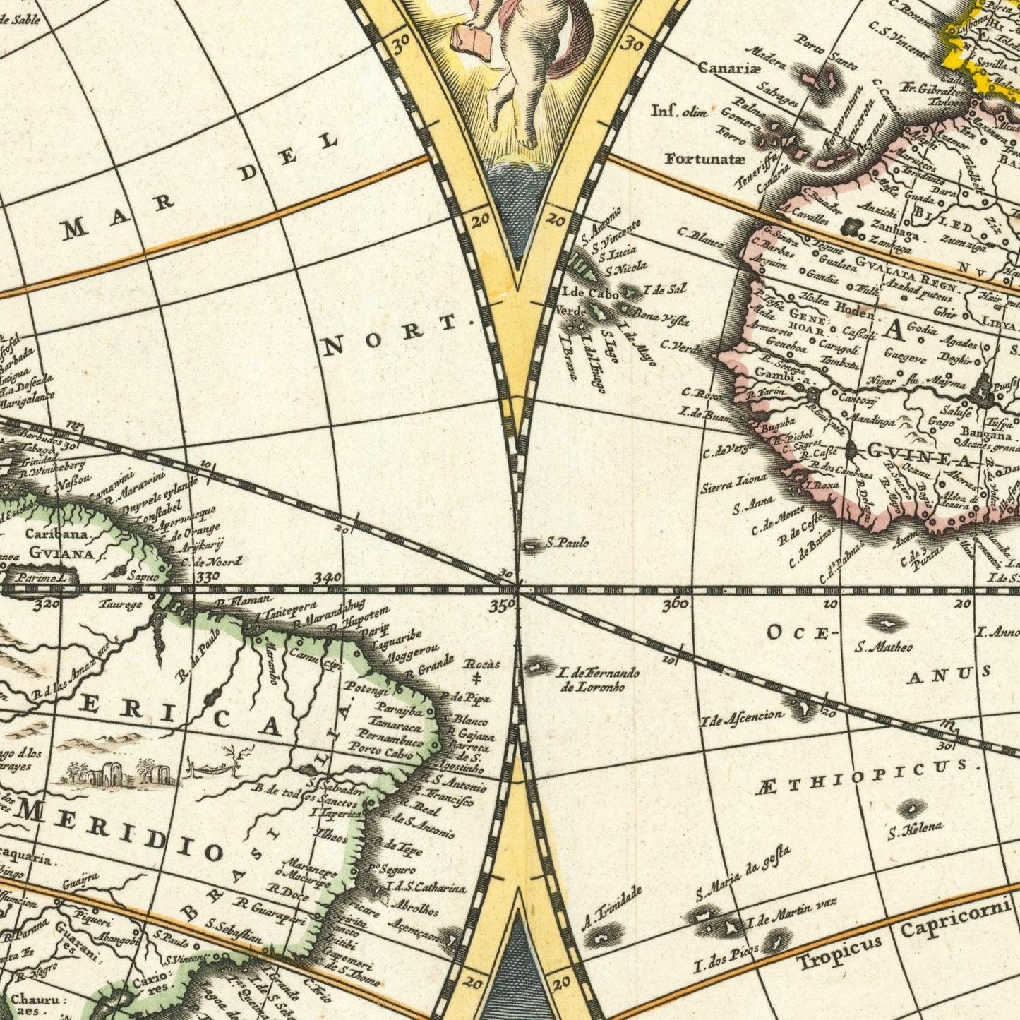 detail of the map from the centre
