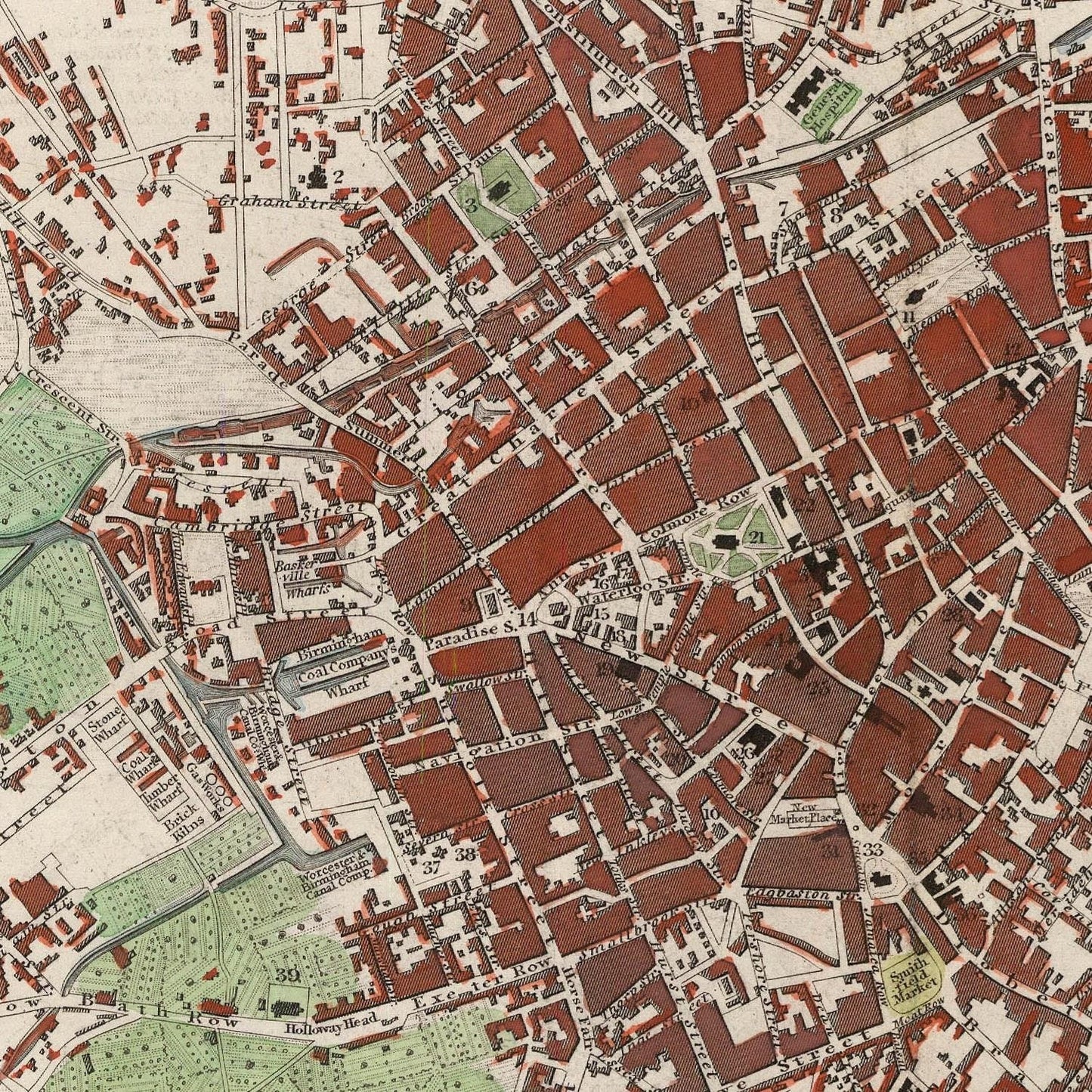 detail of the map from the centre