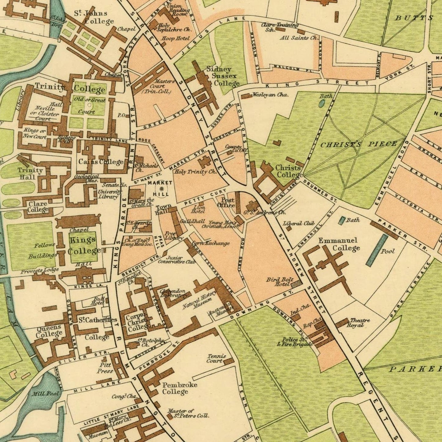 detail of the map from the centre