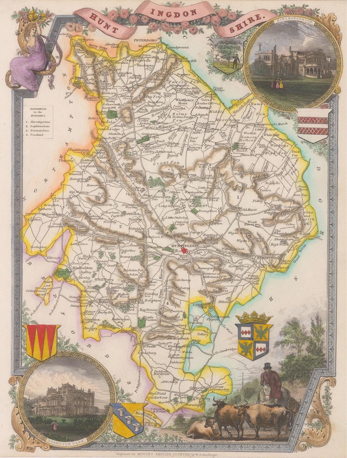presentation of the map reproduction without a frame