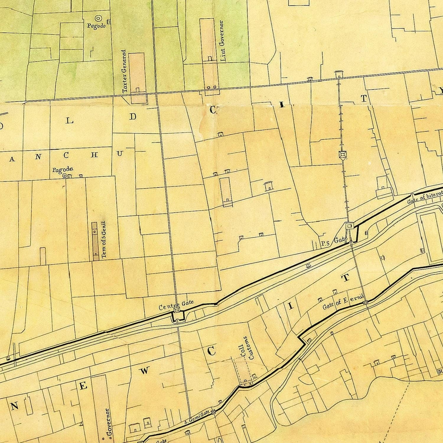 detail of the map from the centre
