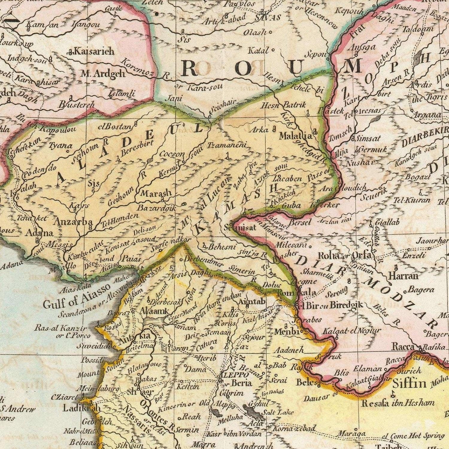 detail of the map from the centre