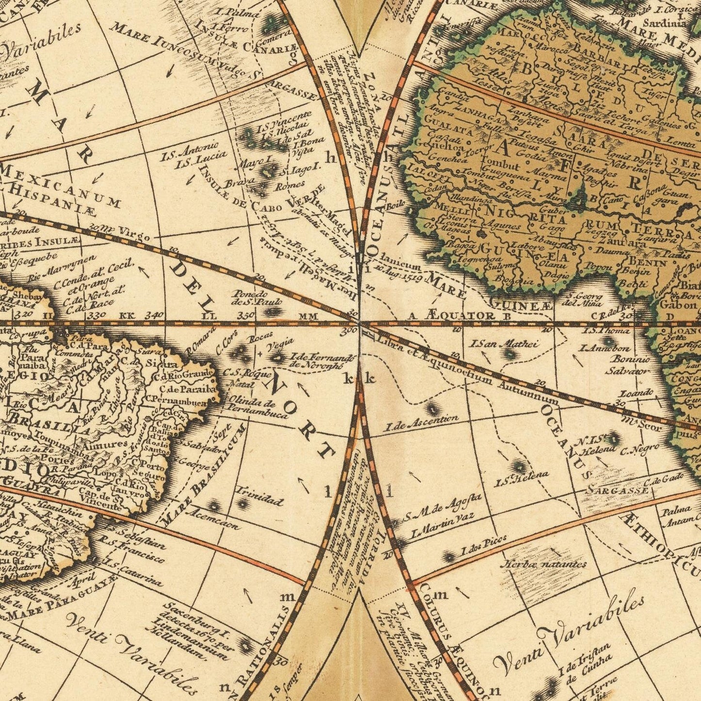 detail of the map from the centre