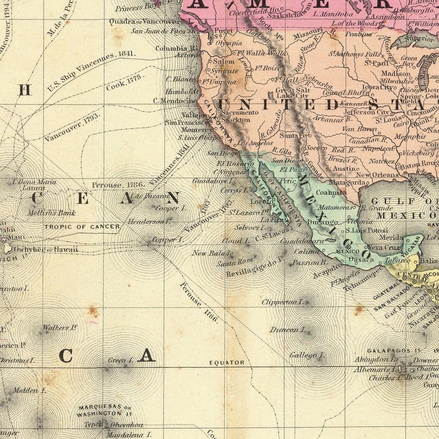 detail of the map from the centre
