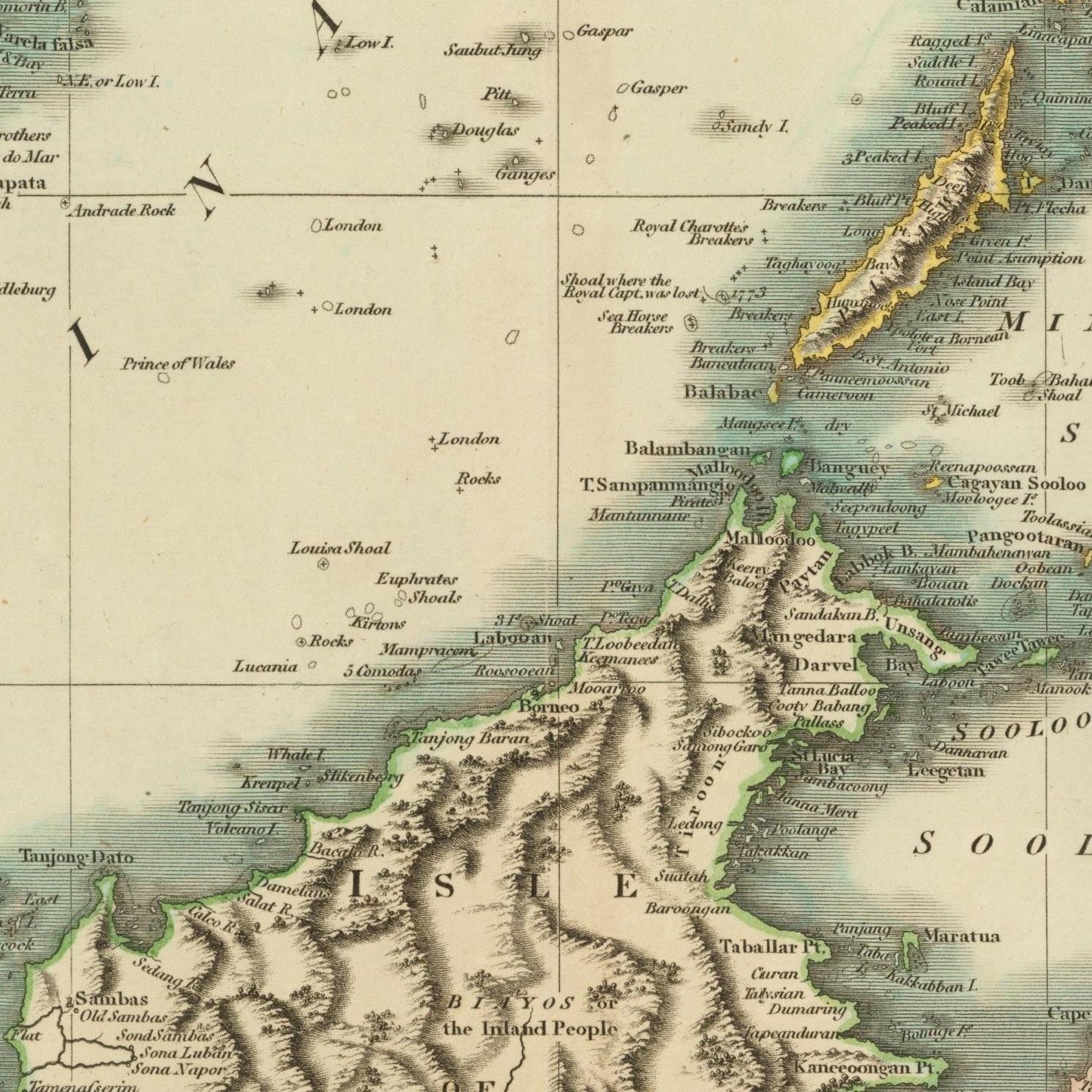 detail of the map from the centre
