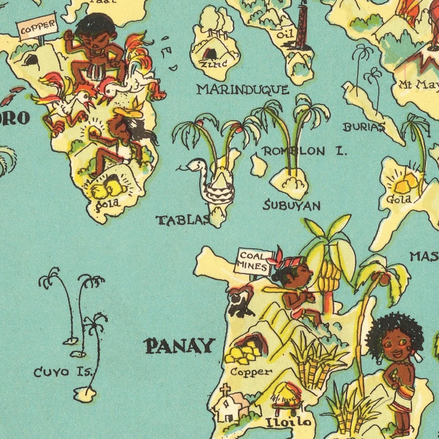 detail of the map from the centre