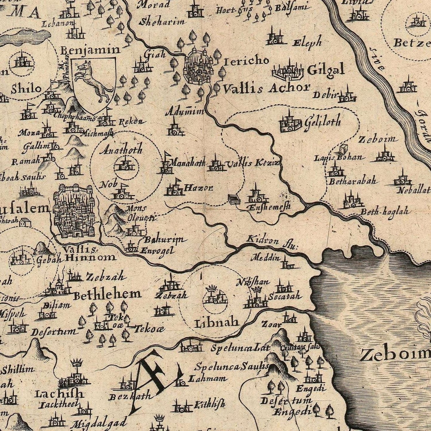 detail of the map from the centre