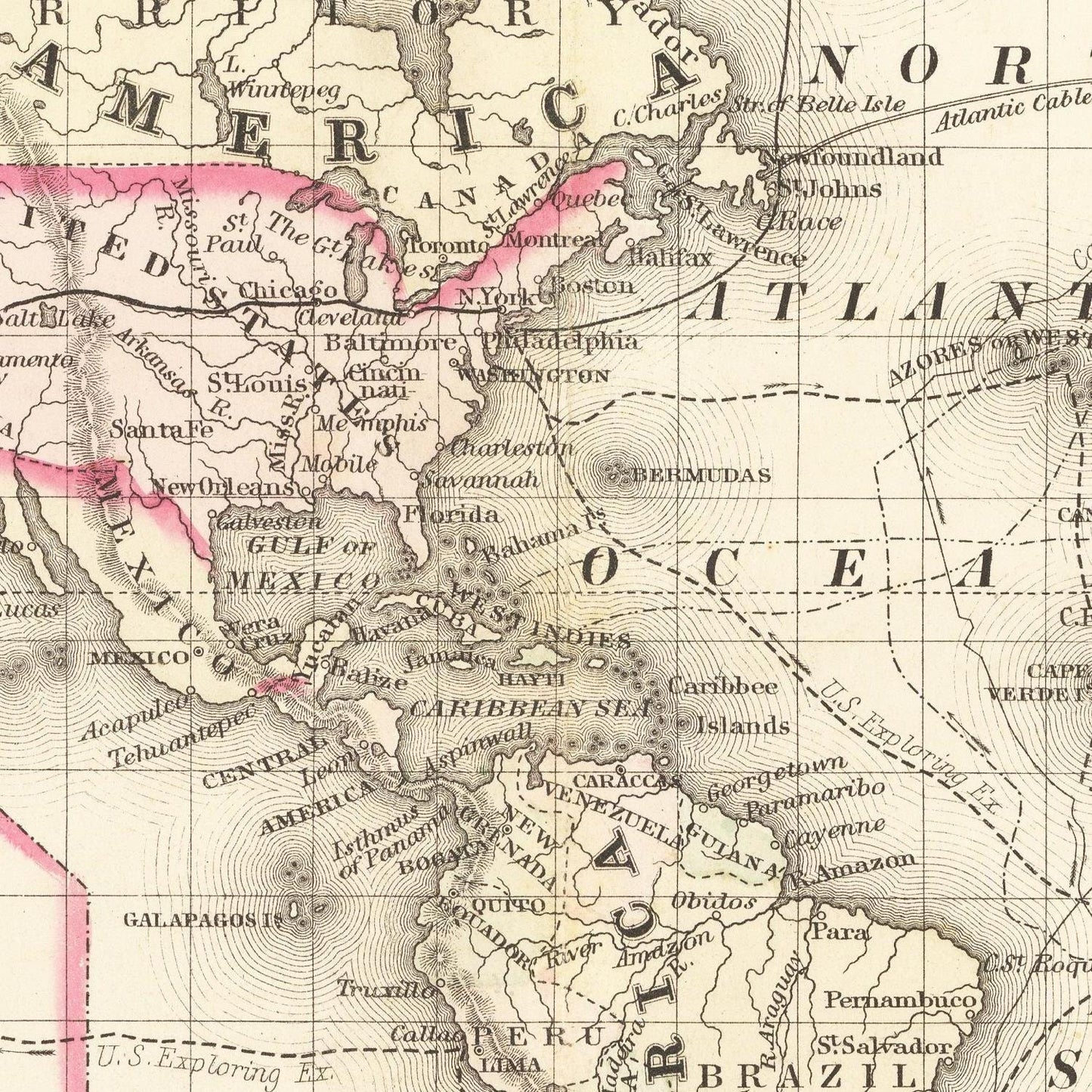 detail of the map from the centre