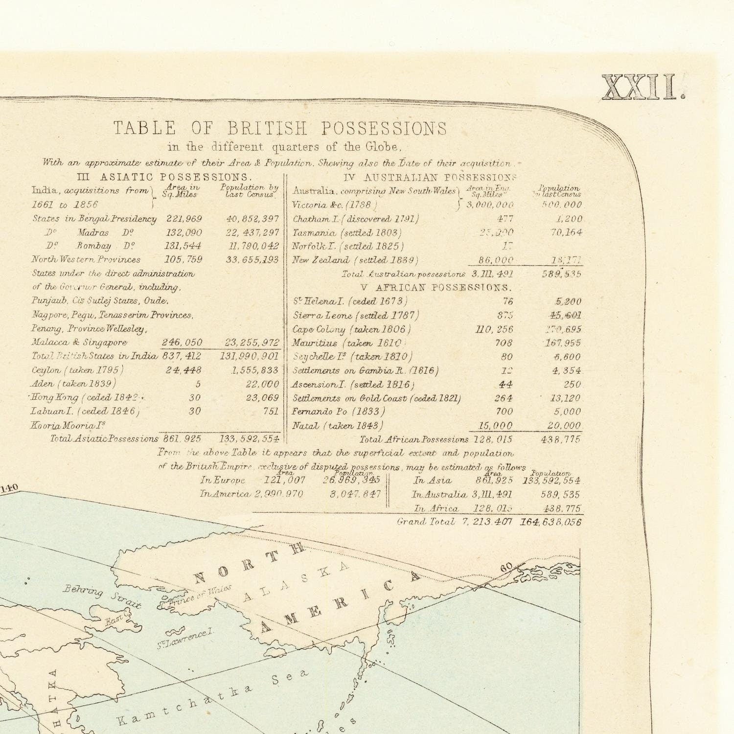 detail of the map from the top right corner