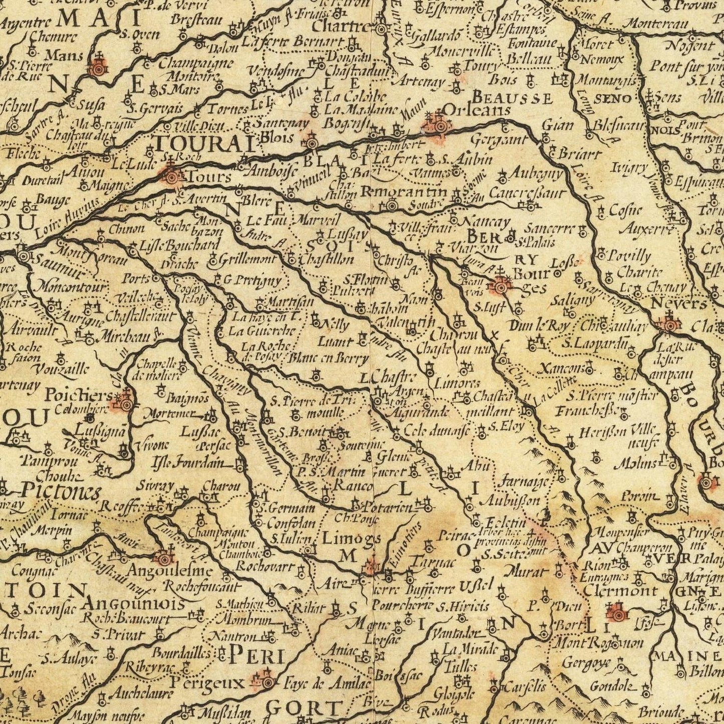 detail of the map from the centre