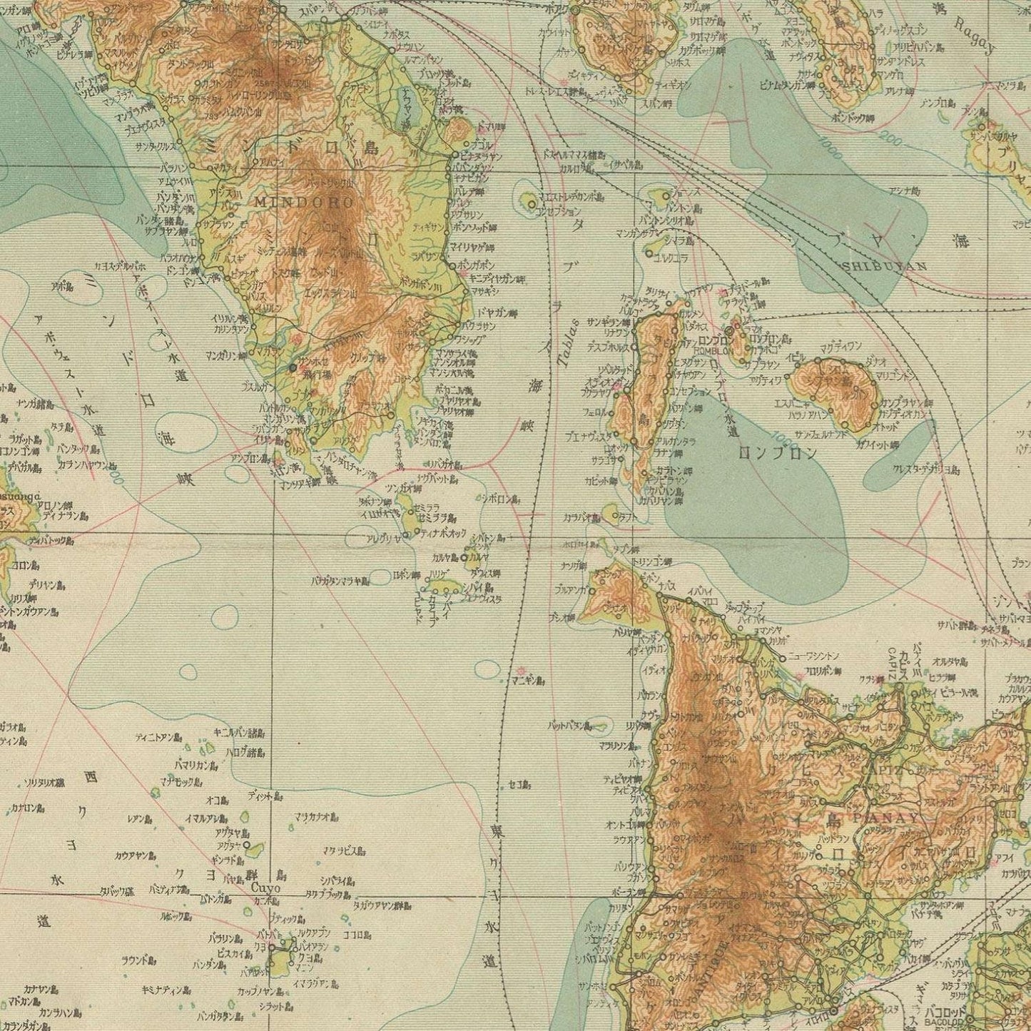 detail of the map from the centre