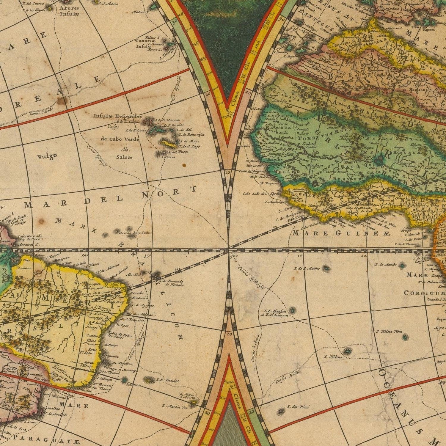 detail of the map from the centre