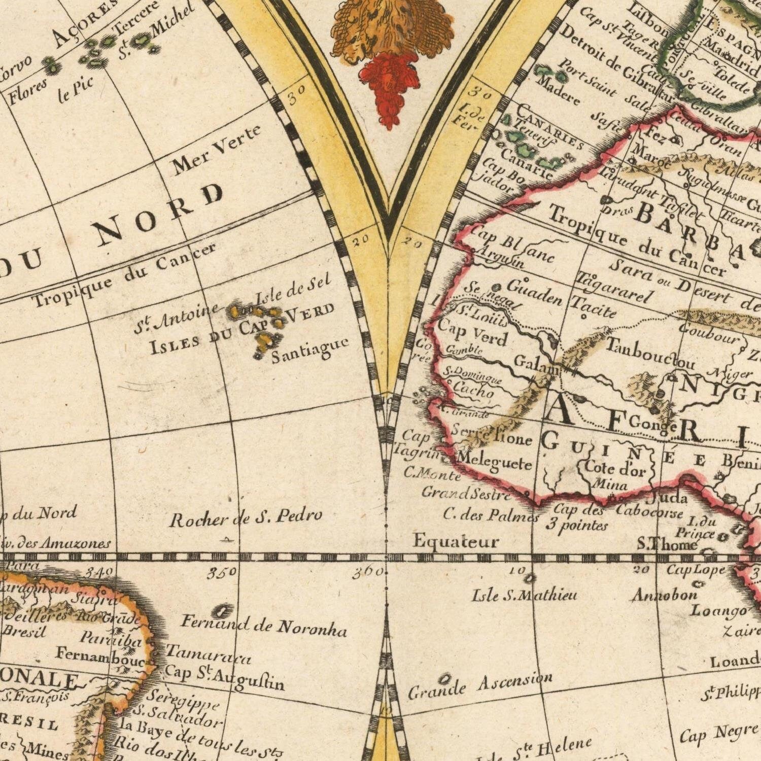 detail of the map from the centre