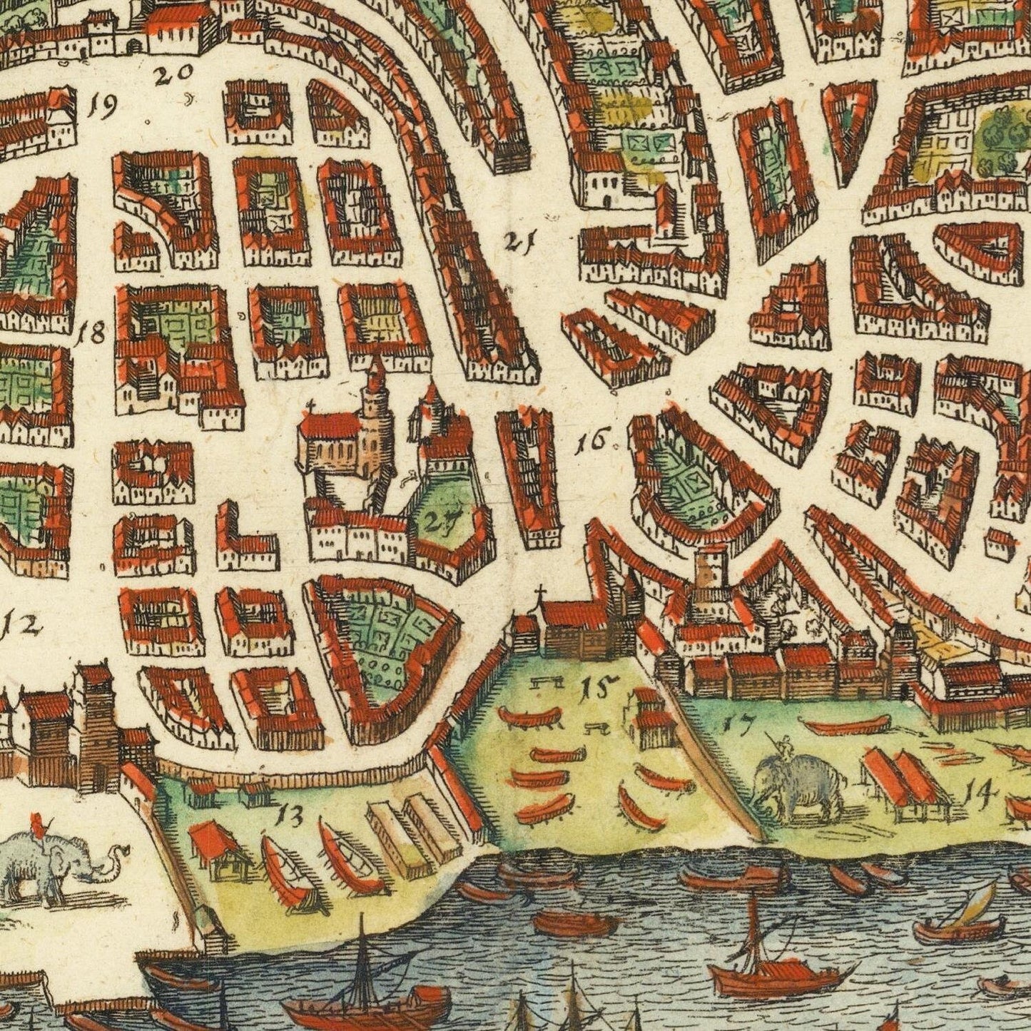 detail of the map from the centre