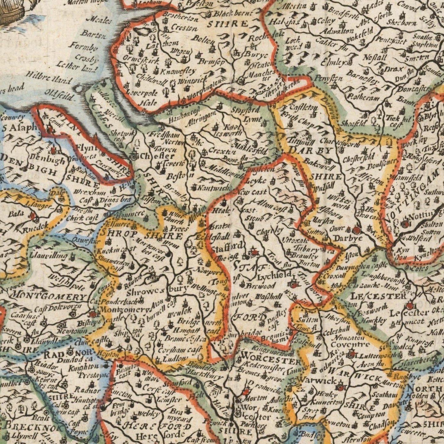 detail of the map from the centre