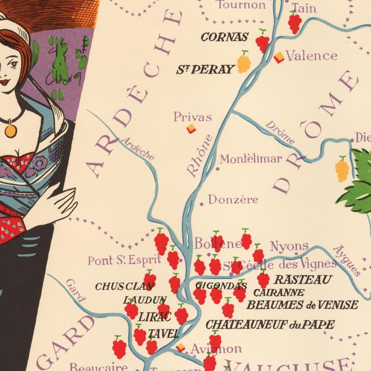 detail of the map from the centre