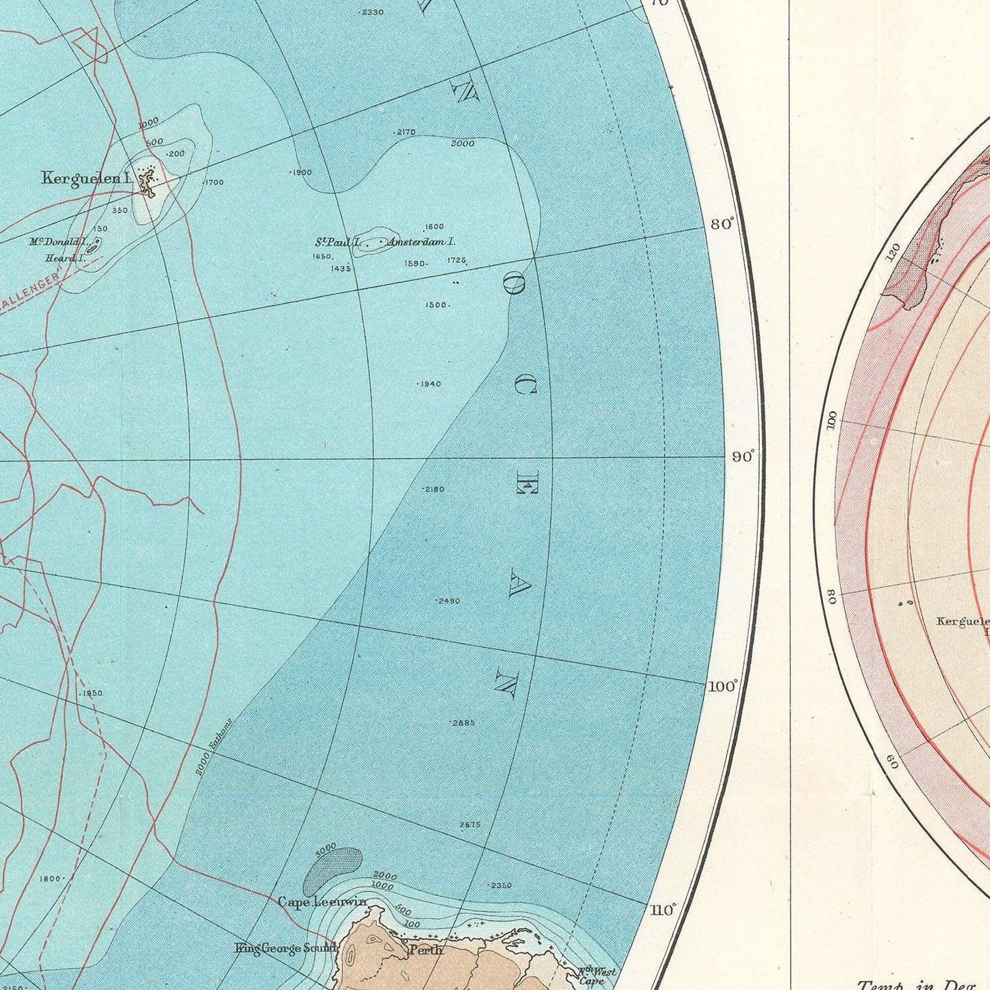 detail of the map from the centre
