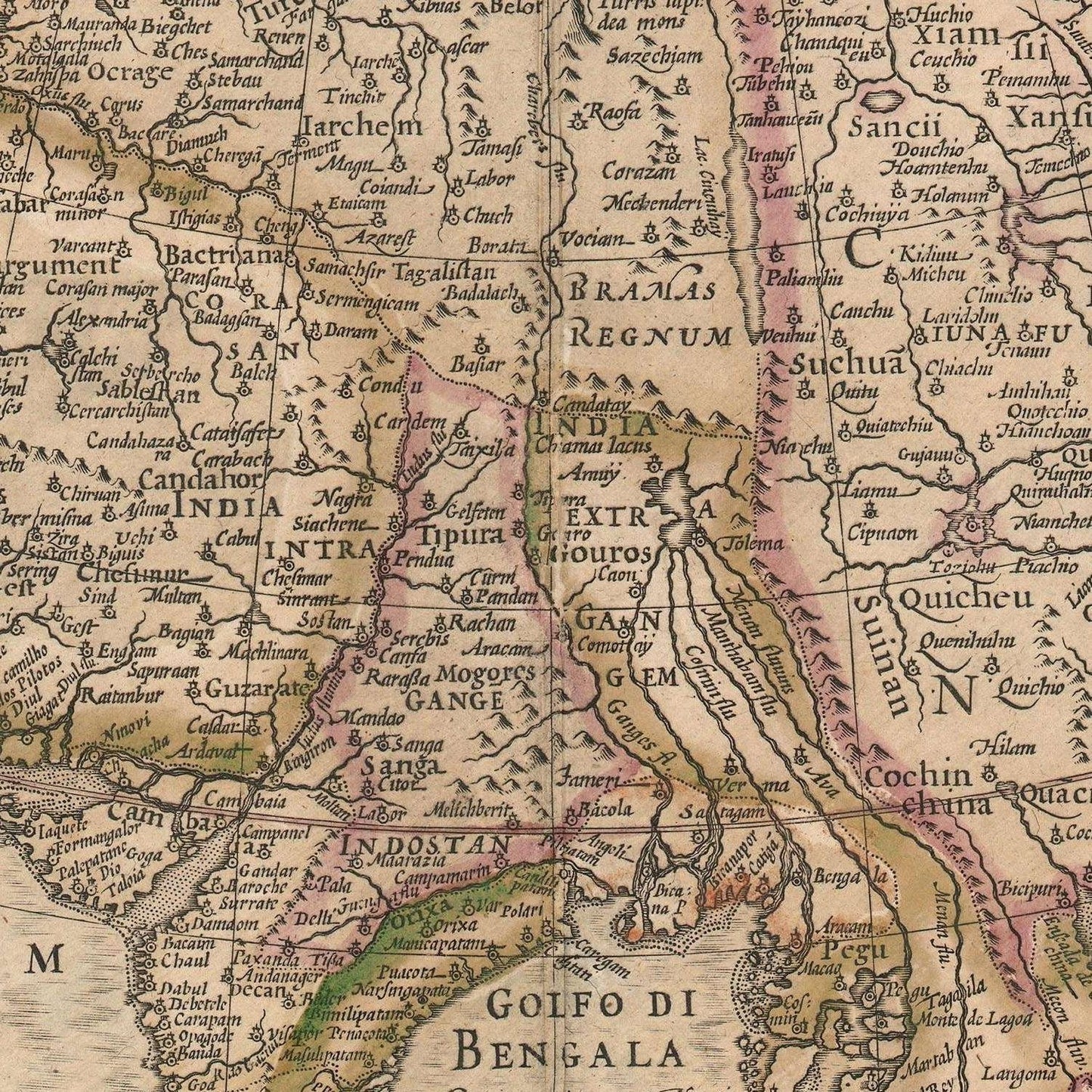 detail of the map from the centre