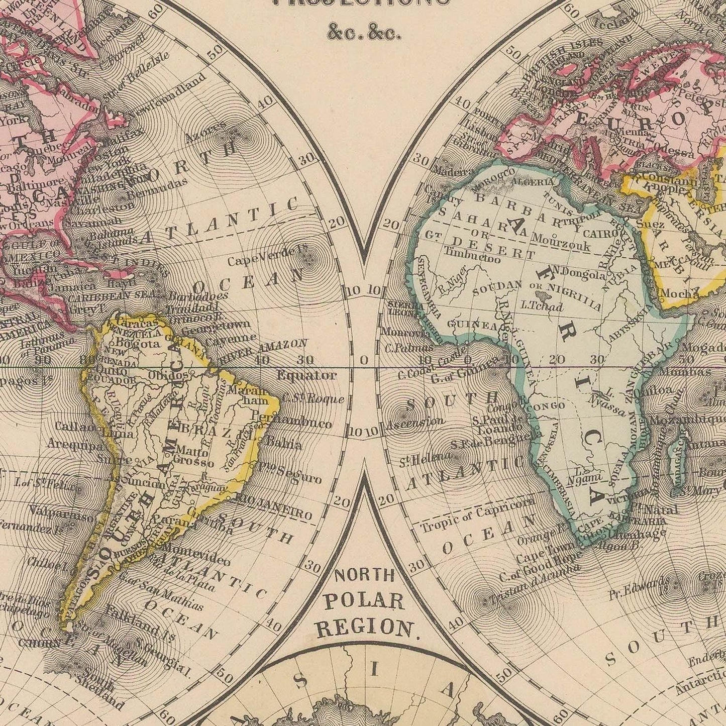 detail of the map from the centre